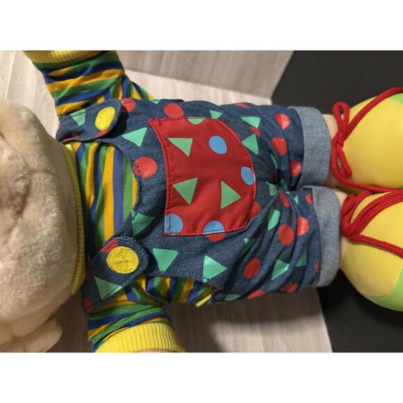 Vintage Jumbo Troll Plush Boy With Overalls Blue Eyes Yellow Hair JSI Brand NEW - Picture 4 of 9